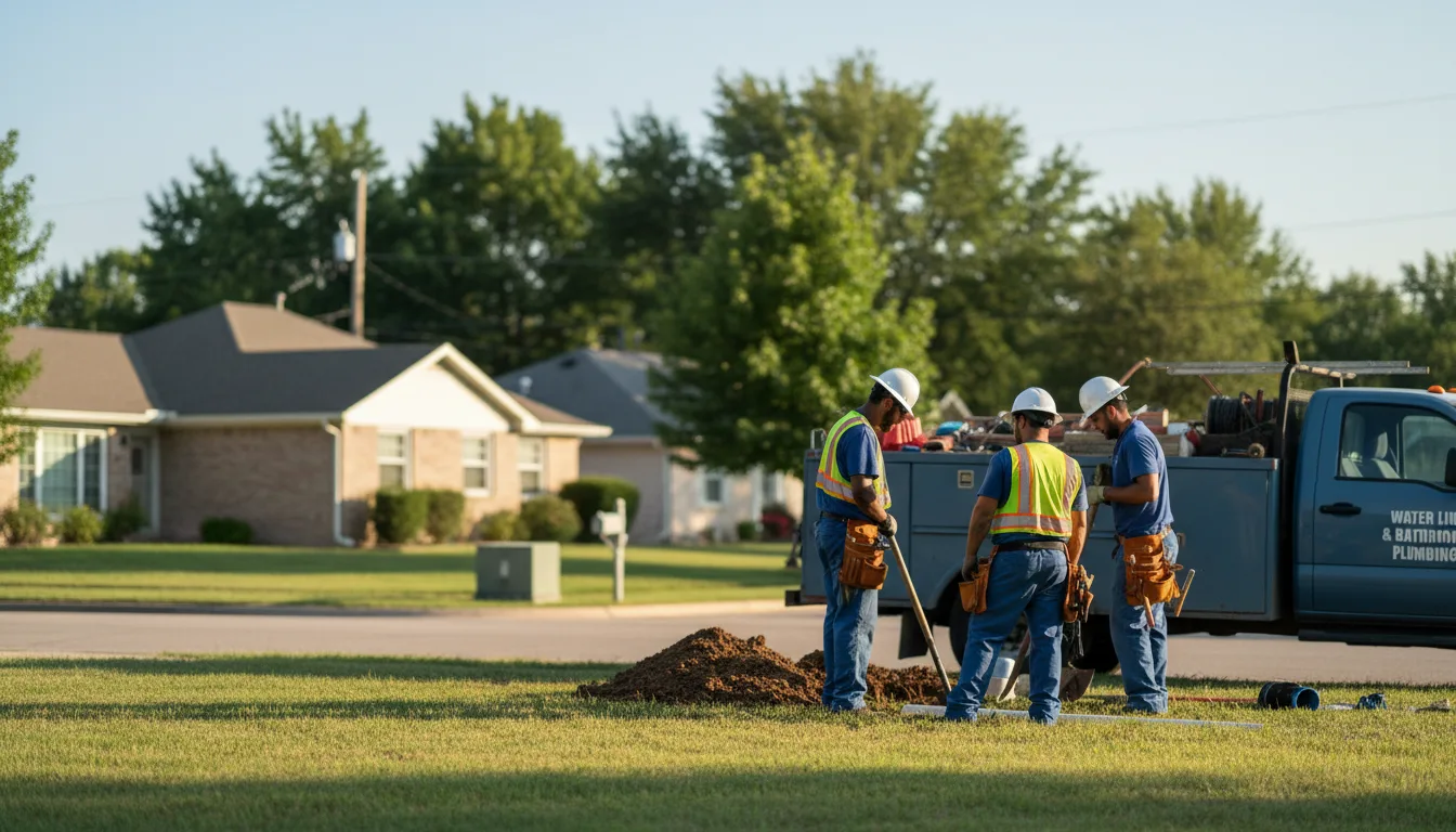 Residential water line and bathroom plumbing service in Chapin, IA